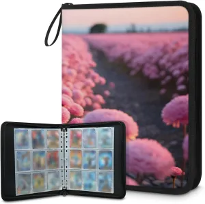 Amaranths 3 Ring Trading Zipper Binder Strap, Trading Card Binder 9 Pocket, 900 Pockets Card Holder with 50 Removable Sleeves for Game Cards