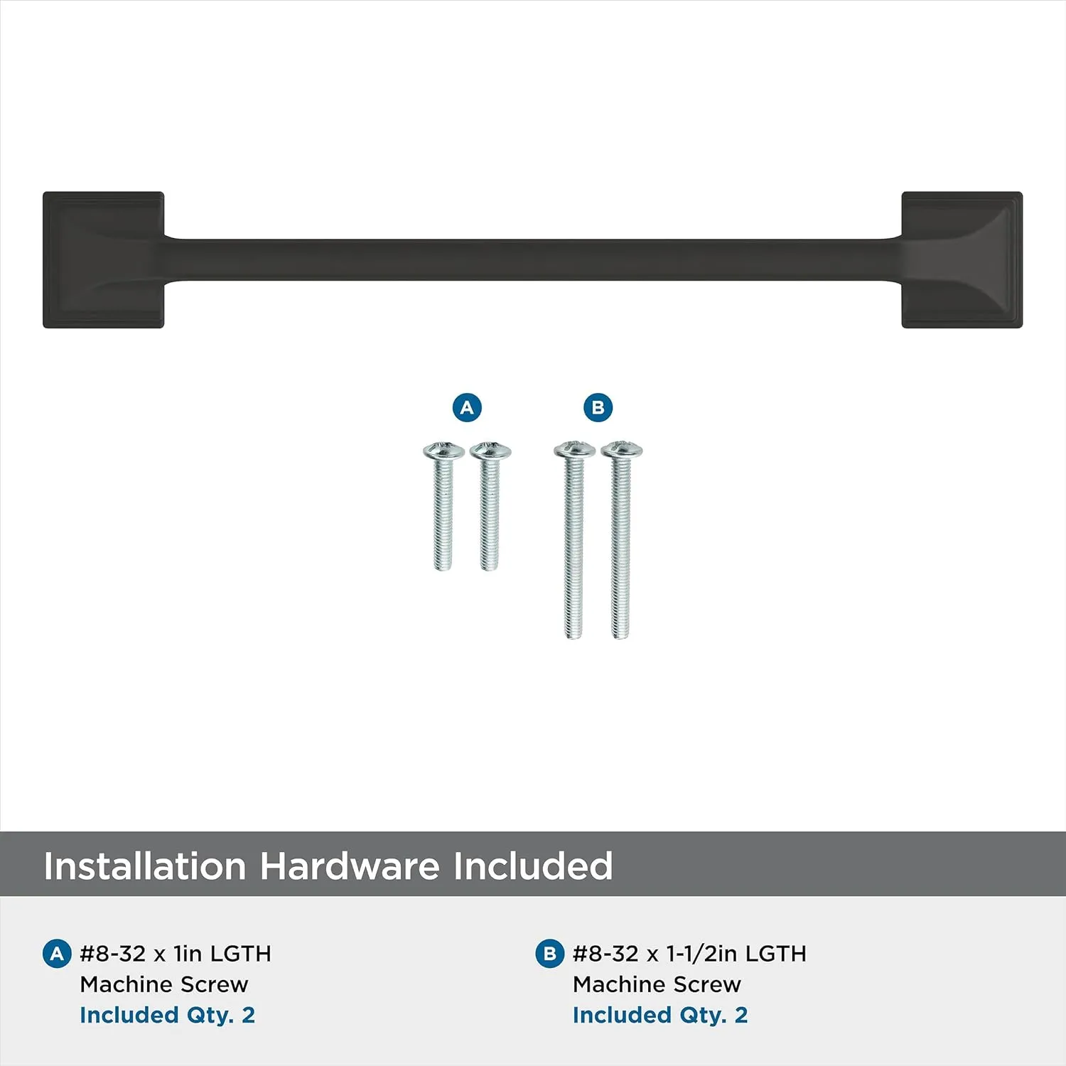 Amerock | Cabinet Pull | Matte Black | 6-5/16 inch (160 mm) Center-to-Center | Exceed | 1 Pack | Drawer Pull | Cabinet Handle | Cabinet Hardware