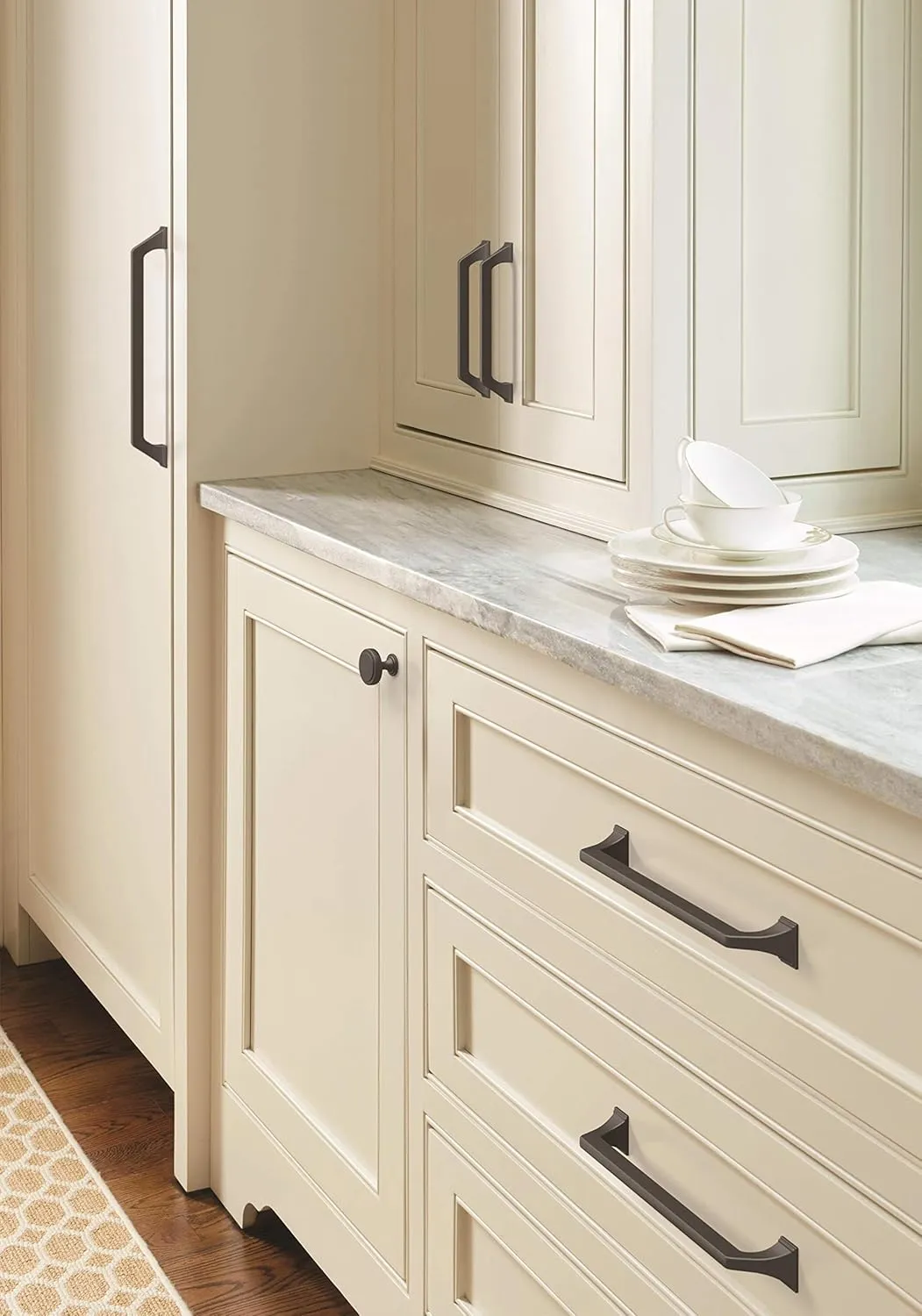 Amerock | Cabinet Pull | Matte Black | 6-5/16 inch (160 mm) Center-to-Center | Exceed | 1 Pack | Drawer Pull | Cabinet Handle | Cabinet Hardware