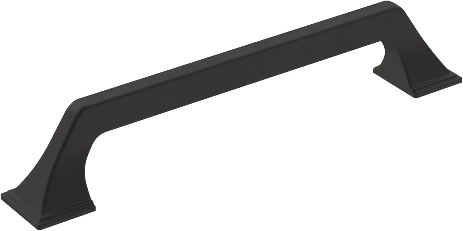Amerock | Cabinet Pull | Matte Black | 6-5/16 inch (160 mm) Center-to-Center | Exceed | 1 Pack | Drawer Pull | Cabinet Handle | Cabinet Hardware