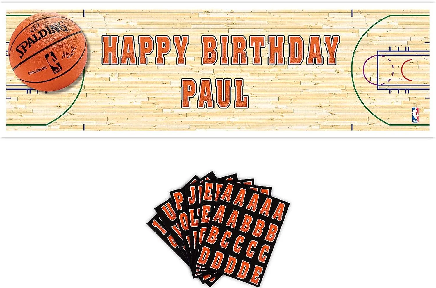 AMSCAN Spalding Basketball Giant Customizable Banner - 65' x 20', 1 Pack