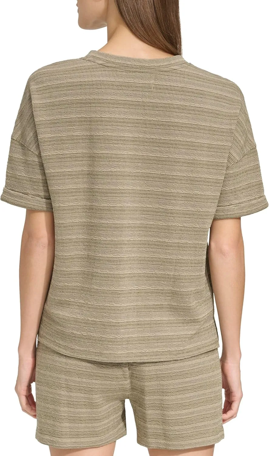Andrew Marc Women's Short Sleeve Crewneck Relaxed Fit Pullover