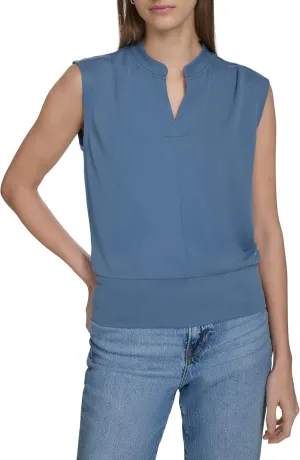 Andrew Marc Women's Sleeveless V-Neck Fitted Pullover