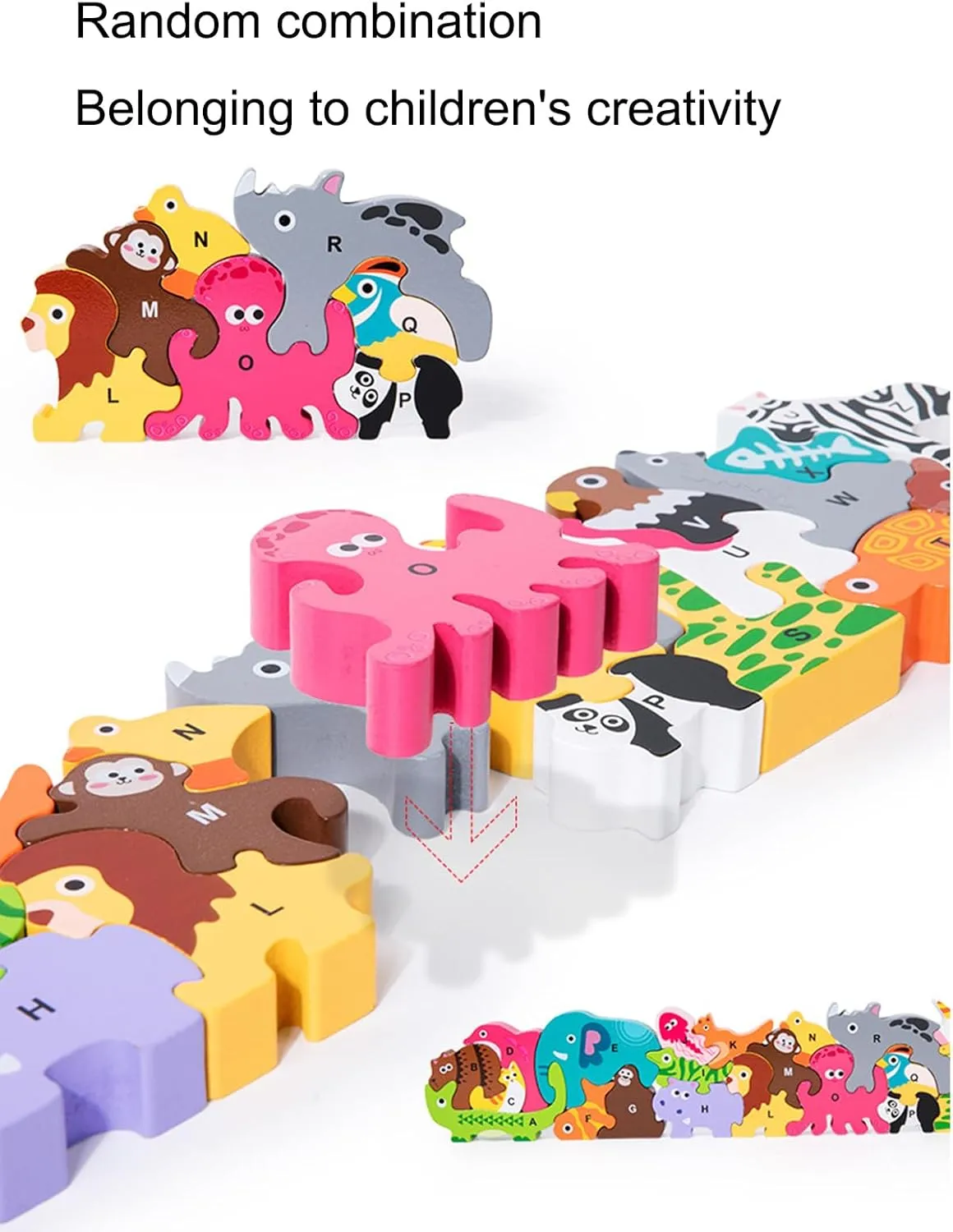 Animals Stacking Toys for Toddlers 3: 26PCS Zoo Tetras Balance Tower Game Puzzle - Wooden Montessori Toys for 4 5 6 7 Year Old for Kids Boys Girls Birthday