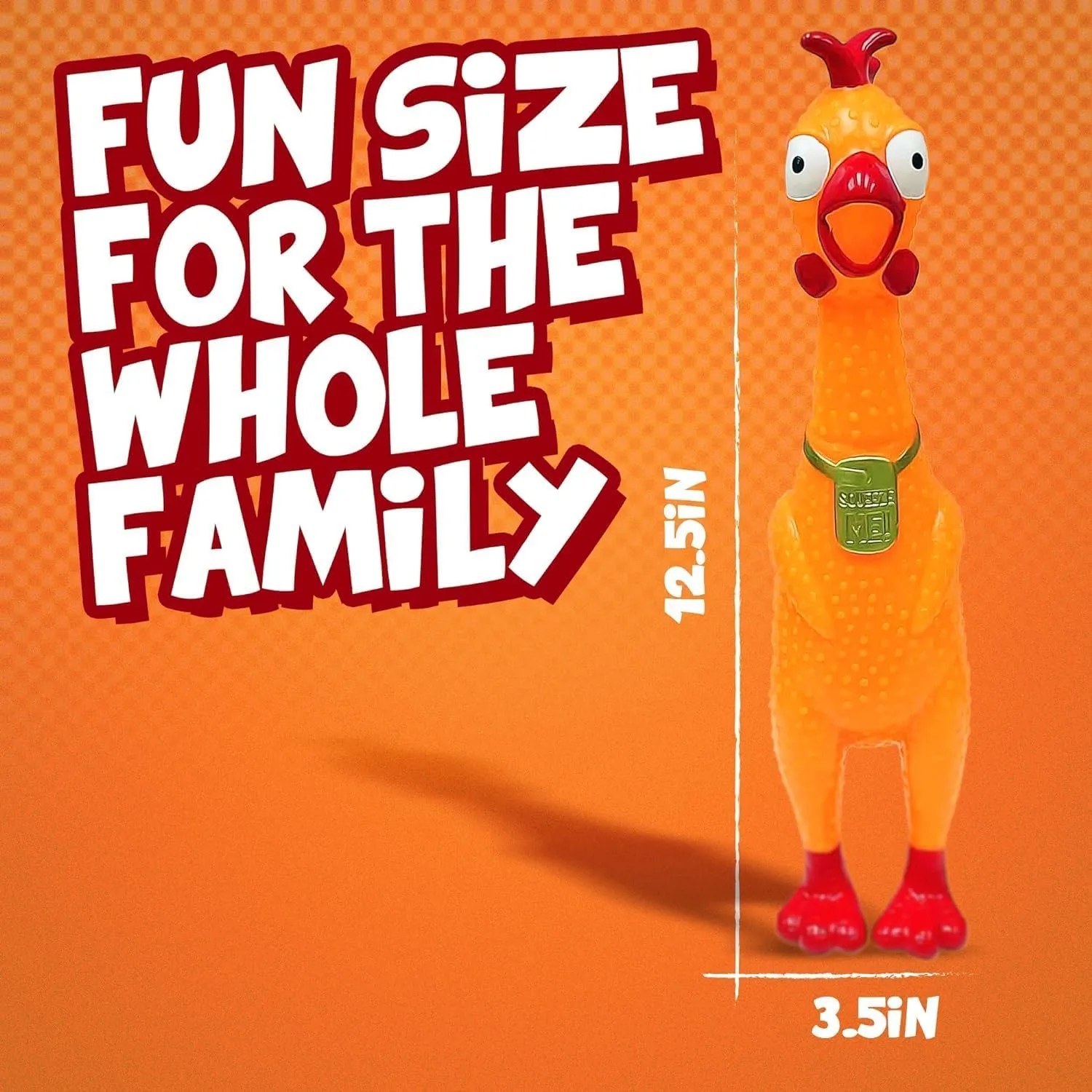 Animolds Squeeze Me Rubber Chicken Toy | Screaming Squeaky Chicken for Kids & Dogs | Novelty Prank Gag Gift (2 Pack Glow in The Dark)
