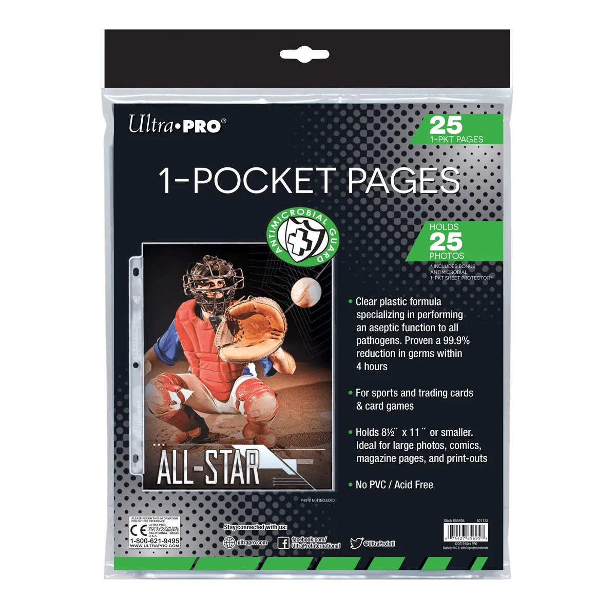 Anti-Microbial Guard 1-Pocket Pages (25ct) for 8.5" x 11" Prints