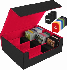 AOBOPLE 1800  Trading Card Storage Box,MTG Deck Box with 10 Pcs Colorful Dividers & 3 Foam Supporters Commander Card Deck Case for Magic Game Cards TCG, PTG
