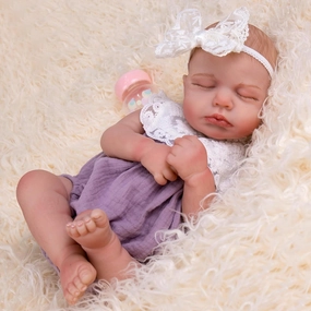 Aori Realistic Reborn Baby Doll 20" Lifelike Sleeping Newborn Girl with Poseable Limbs, Weighted Body, Feeding Set - Collectible Gift for New Moms, Grandparents, Kids 3 