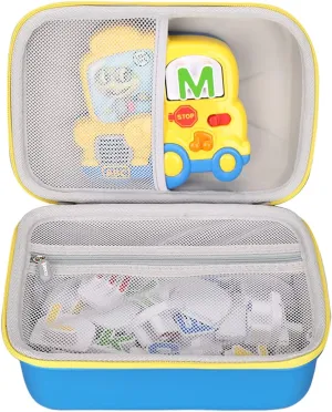 Aproca Hard Storage Travel Case for Leapfrog Fridge Phonics Magnetic Letter Set (Blue-Yellow Zipper) (Case Only)