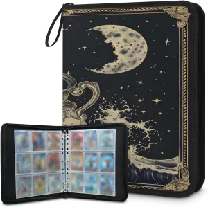 Aquarius 3 Ring Trading Zipper Binder Strap, Trading Card Binder 4 Pocket, 400 Pockets Card Holder with 50 Removable Sleeves for Game Cards