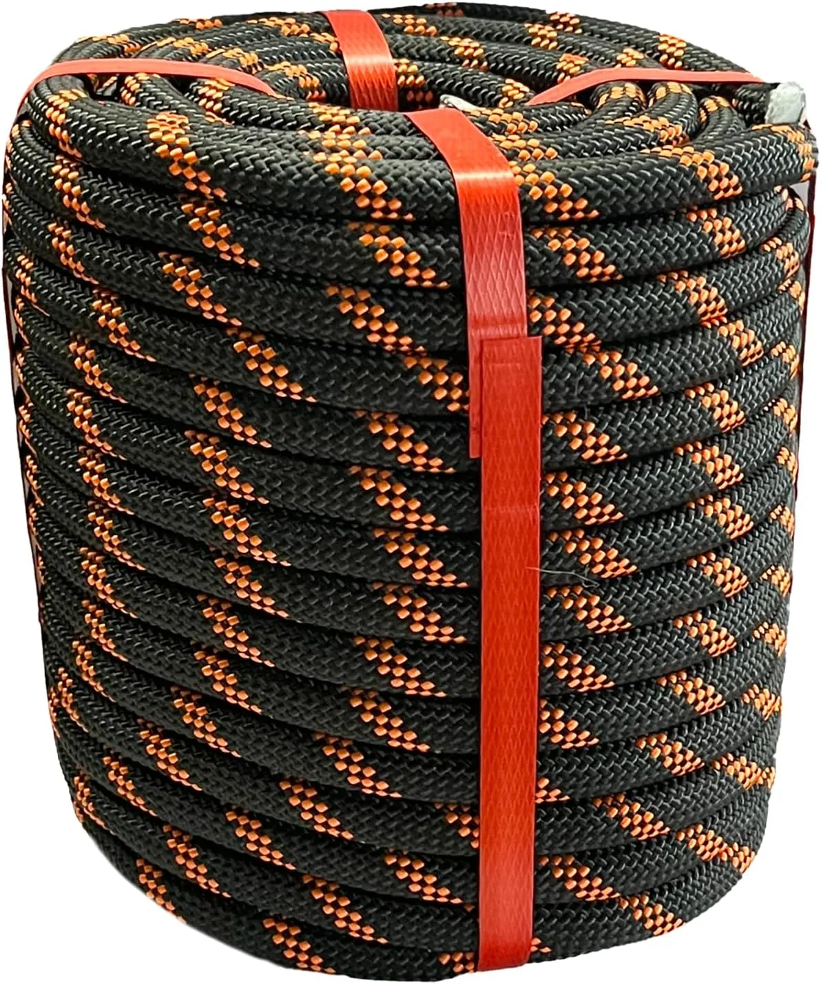 Arborist Rigging Rope Bull Rope Black (1/2 in x 100ft) Polyester Braided Arborist Rope 48 Strands for Various Outdoor Applications Construction Climbing Swing Sailing