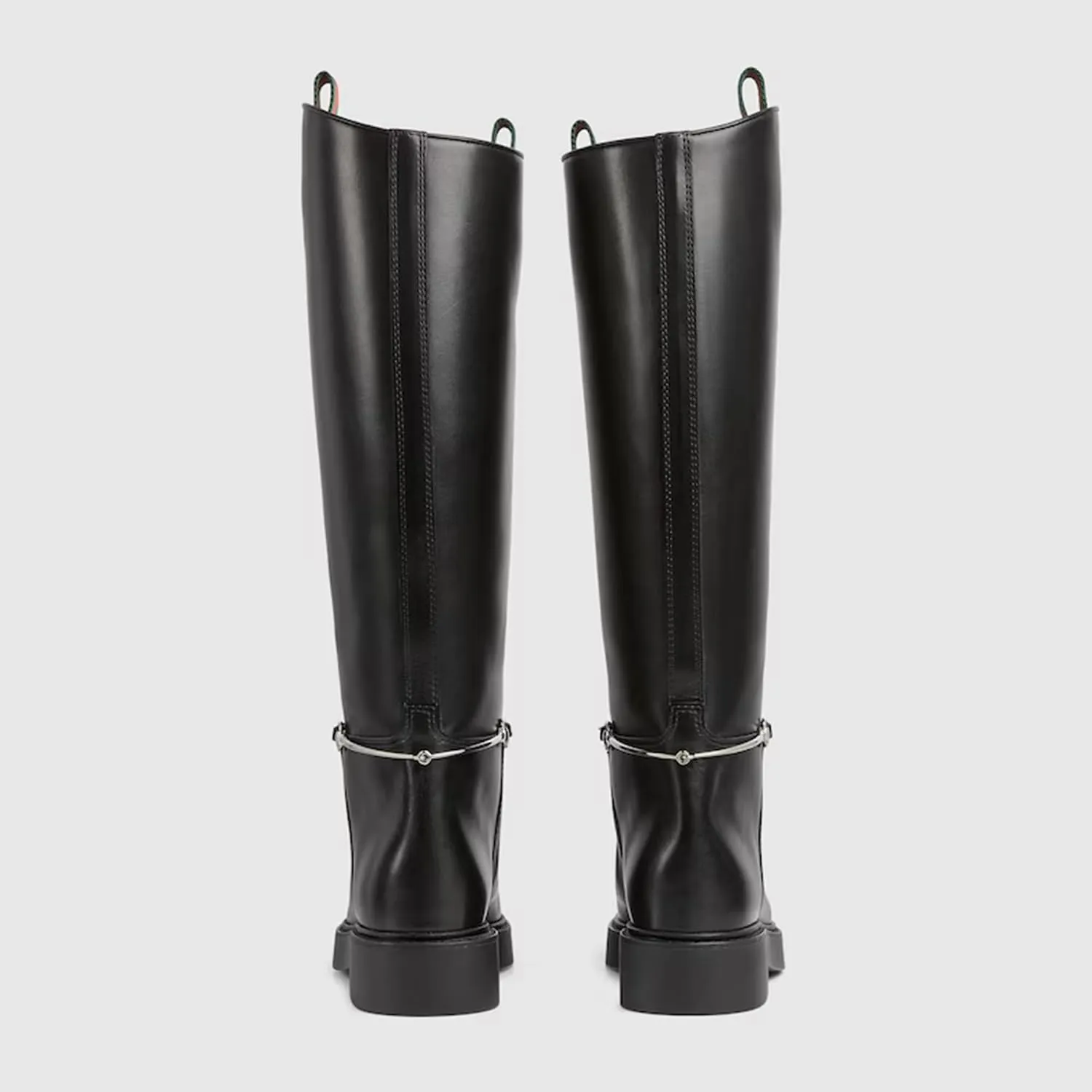 Arqa Women's Slim Classic Silhouette Sophisticated Knee High Boots Almond Toe Pull on Tabs Long Tall Boots Vintage Wide Calf Boots Fashionable Perfectly Narrates Silver-toned Hardware Shoes
