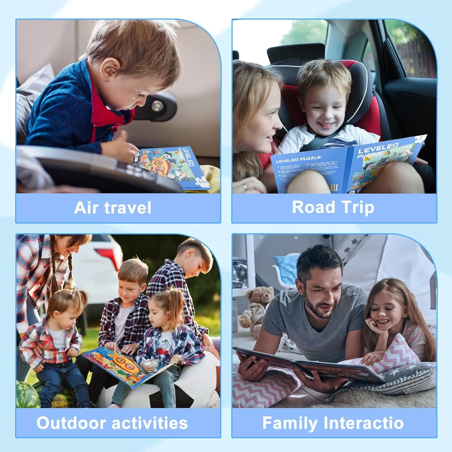 ASTARON Magnetic Puzzles for Toddlers, 12-16-20 Pieces Ocean Learning Magnet Puzzles for Road Trip, Educational Travel Toys Car Plane Activities for Kids, Kids Birthday Gifts