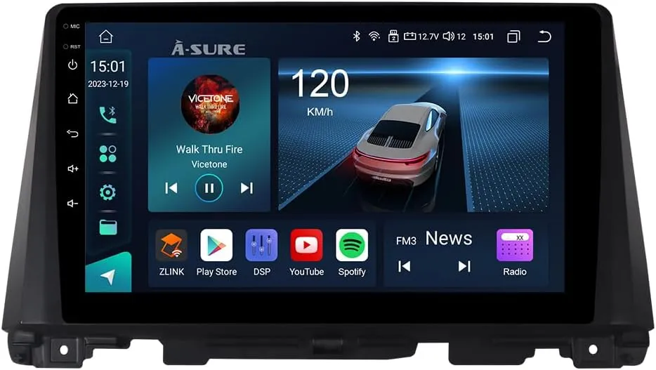 ASURE 10.1 inch Car Stereo Radio Upgrade for Kia Optima K5 JF 2016-2020,8Core 4 64G Android Car GPS Navigation Unit with Wireless Carplay,Android Auto,SWC,1280x800 Touchscreen Multimedia Video Player