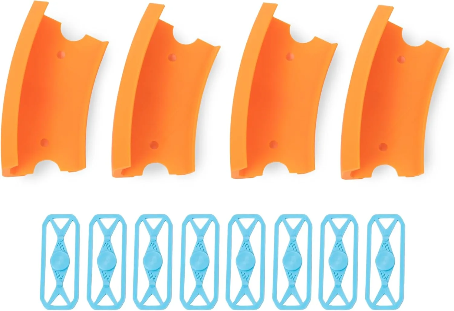 Atlas 30 Degree Banked Turn Compatible with Hot Wheels - 4 Pack, Durable Racetrack Expansion Pieces