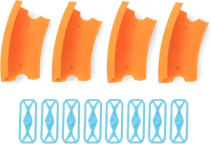 Atlas 30 Degree Banked Turn Compatible with Hot Wheels - 4 Pack, Durable Racetrack Expansion Pieces