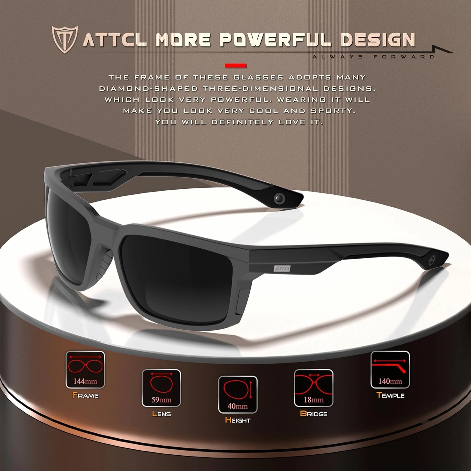 ATTCL Men's Polarized Sport Sunglasses with UV400 Protection for Driving, Fishing, and Outdoor Activities