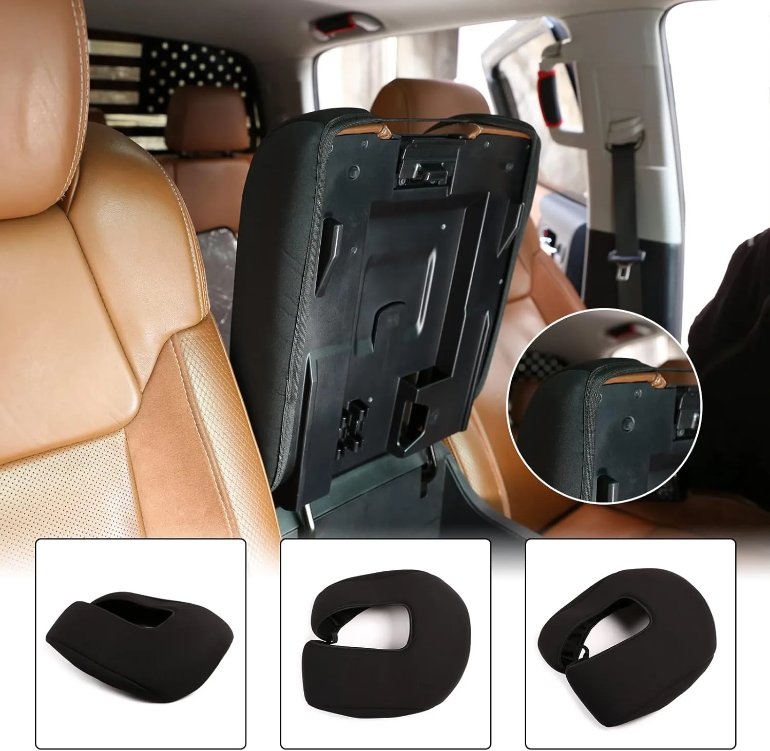 Aunginsy Car Armrest Seat Box Cover Protector Compatible with Toyota Tundra 2007-2020 Center Console Lid Protector Cover Armrest Box Cover Customized Cloth Material Interior Accessories