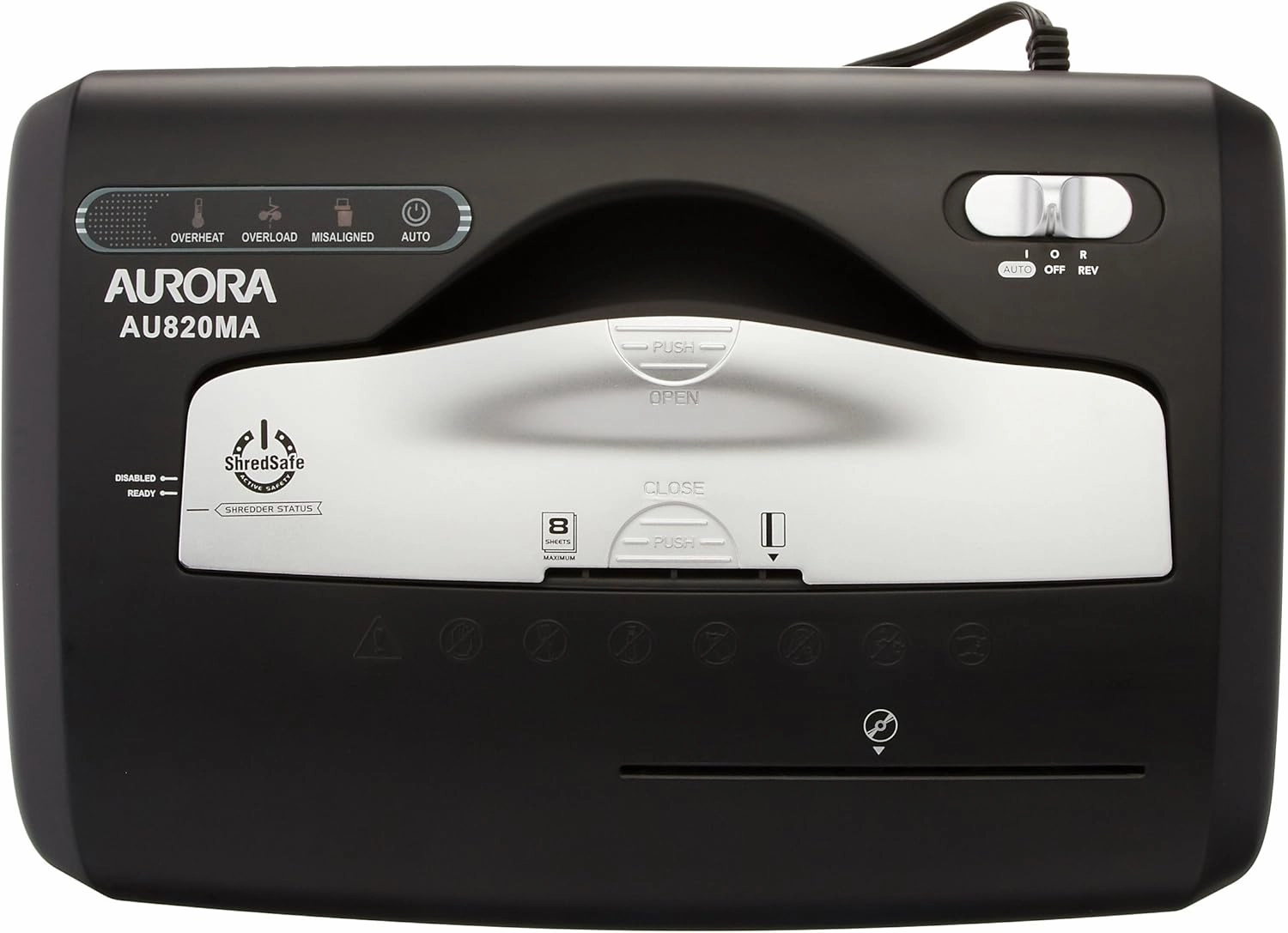 Aurora AU820MA High Security 8-Sheet Professional Micro-Cut Paper/CD/Credit Card Shredder