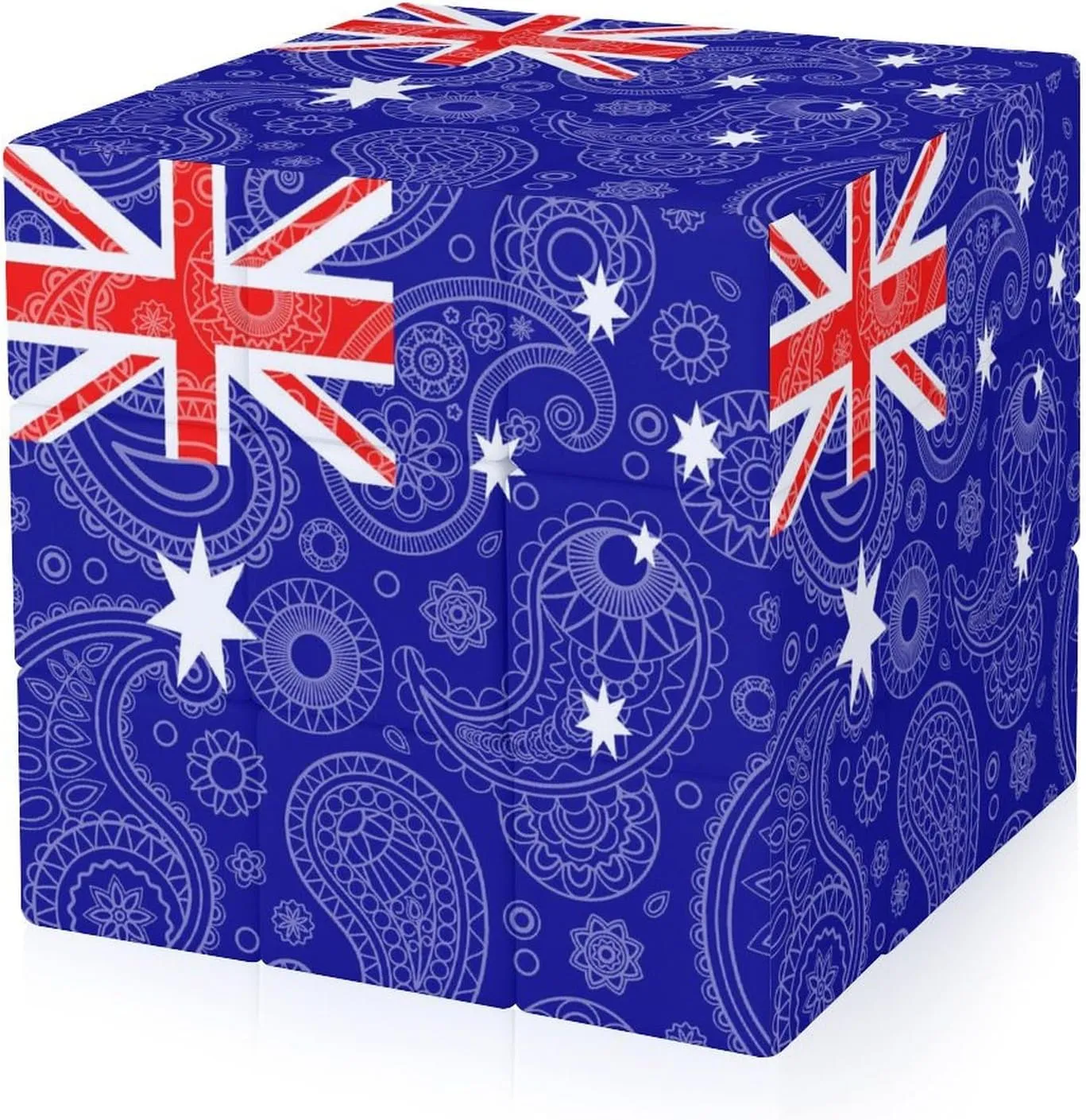 Australia Paisley Flag Adults 3x3x3 Color-Matching Smooth Fully Printed Cube Gift