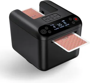 Automatic Card Dealer Machine Rotating 360 for Playing Cards 2/1/3 Decks USB Rechargeable Card Dealing Machine,Connect 4 Wireless Remotes for Texas Holdem Uno Card Game (Black, 3 Deck)