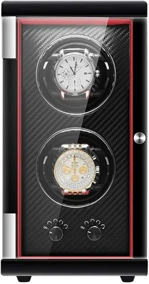 Automatic Double Watch Winder Box Flexible Watch Pillows Wood Shell Piano Paint Finish Quiet Motor Accessories