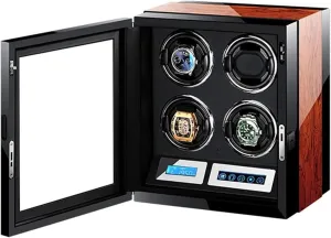 Automatic Watch Winder with Remote Control Watch Display Box LCD Touch Screen Flexible Watch Pillows Built-in Led Light Accessories,