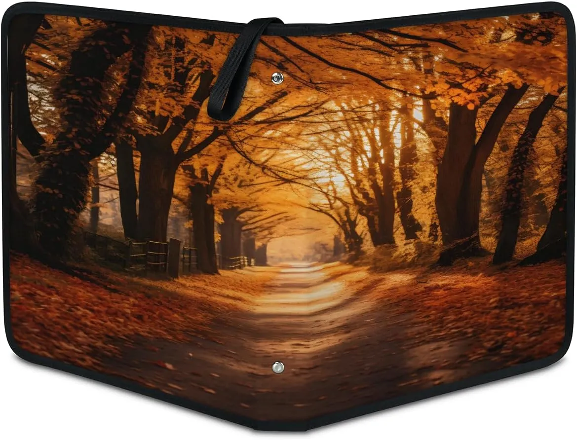 Autumn Road 3 Ring Trading Zipper Binder Strap, Trading Card Binder 9 Pocket, 900 Pockets Card Holder with 50 Removable Sleeves for Game Cards
