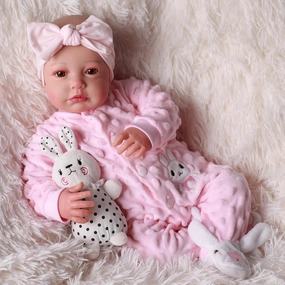 BABESIDE Reborn Baby Dolls Carina 20 Inch Realistic Soft Vinyl Baby Doll Girl with Smile Poseable Body and Accessories for Kids Age 3 and Up Gift