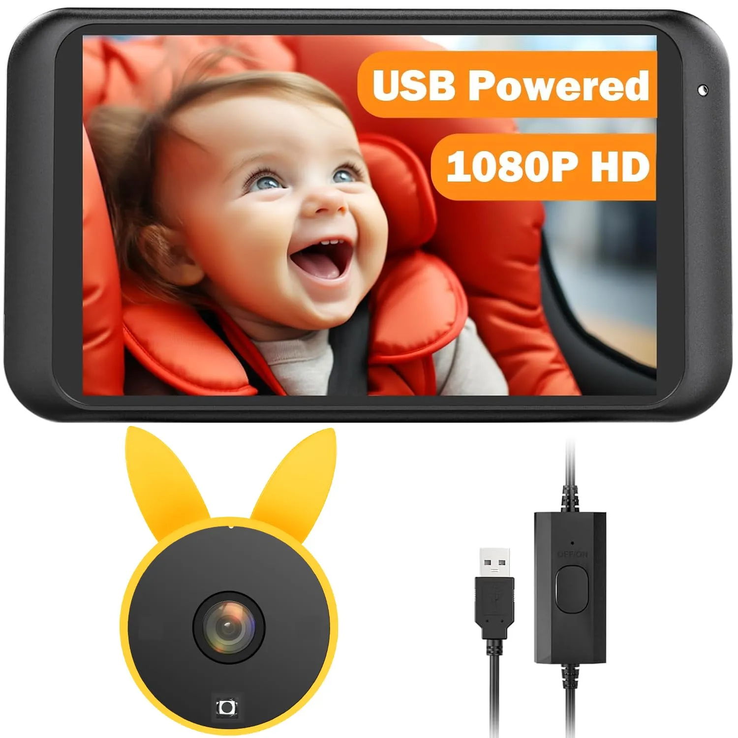 Baby Car Mirror Easily Instant Setup Backseat Baby Viewer, Crystal Clear Car Seat Monitor with Flexible Mount, 24/7 Child Observation & Night Mode for Worry, Free Driving