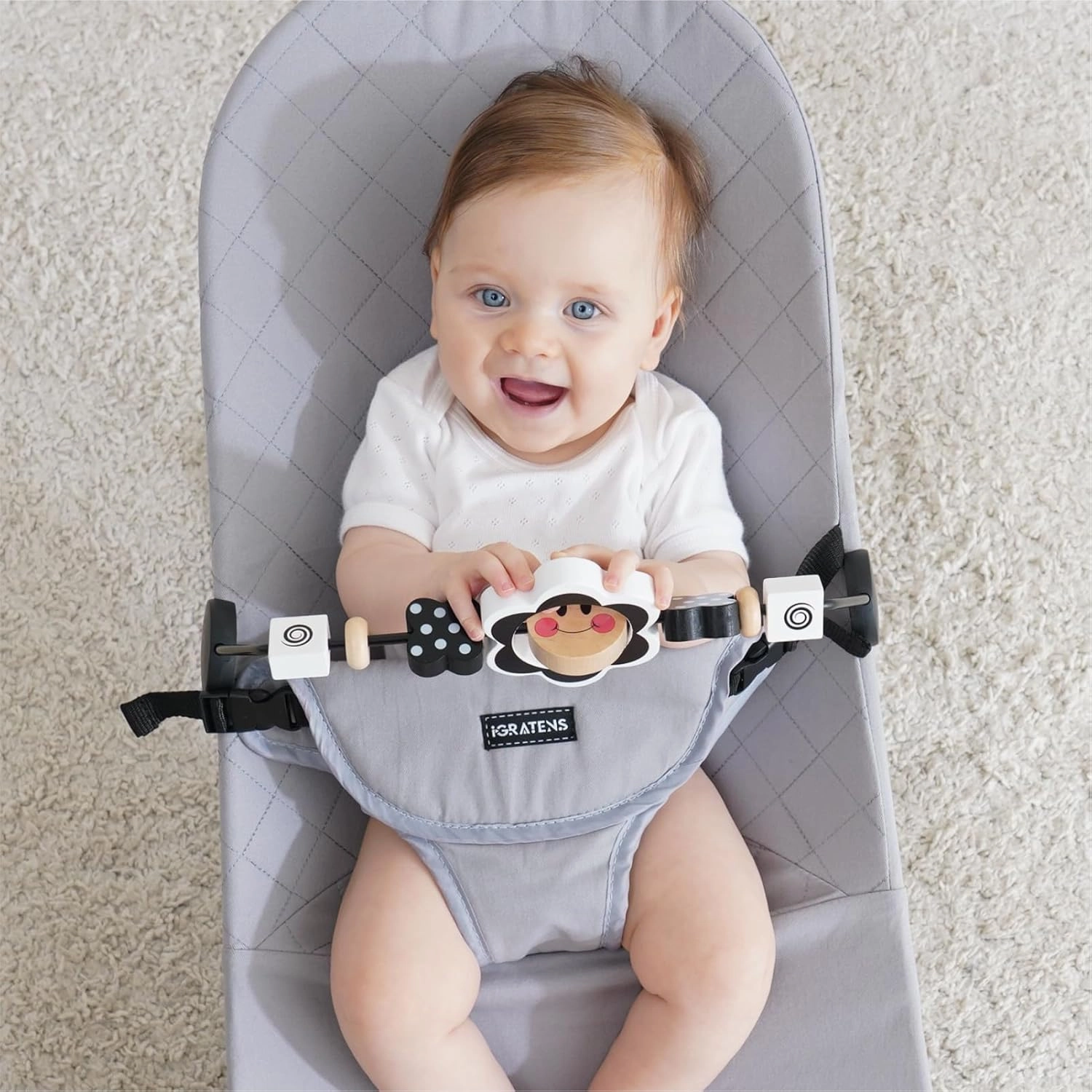 Baby Bjorn Bouncer Toy Bar, Toy Bar for Bouncer Balance Soft & Bliss, Easy to Attach and Remove, Child-Friendly Materials, Ideal for Baby, Black and White Toys