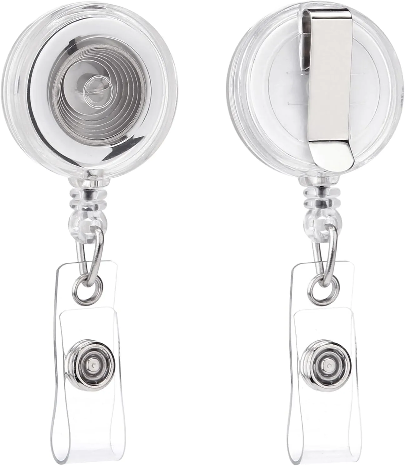 Badge Reel, Retractable Badge Holder with Belt Clip for ID Name Card (Clear Translucent, 25 Pack)