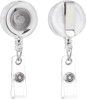 Badge Reel, Retractable Badge Holder with Belt Clip for ID Name Card (Clear Translucent, 25 Pack)