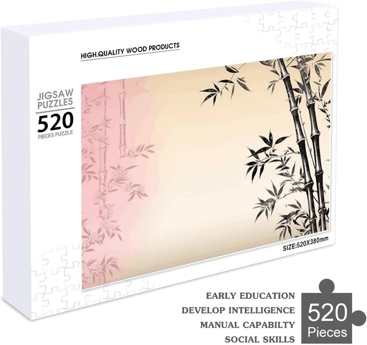 Bamboo and Tree Zen Puzzles 520 Pieces Personalized Jigsaw Puzzles Bamboo and Tree Zen Photo Puzzle Challenging Picture Puzzle for Adults Personaliz Jigsaw with Storage Bag (20.5" X 15")