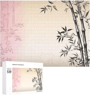 Bamboo and Tree Zen Puzzles 520 Pieces Personalized Jigsaw Puzzles Bamboo and Tree Zen Photo Puzzle Challenging Picture Puzzle for Adults Personaliz Jigsaw with Storage Bag (20.5" X 15")
