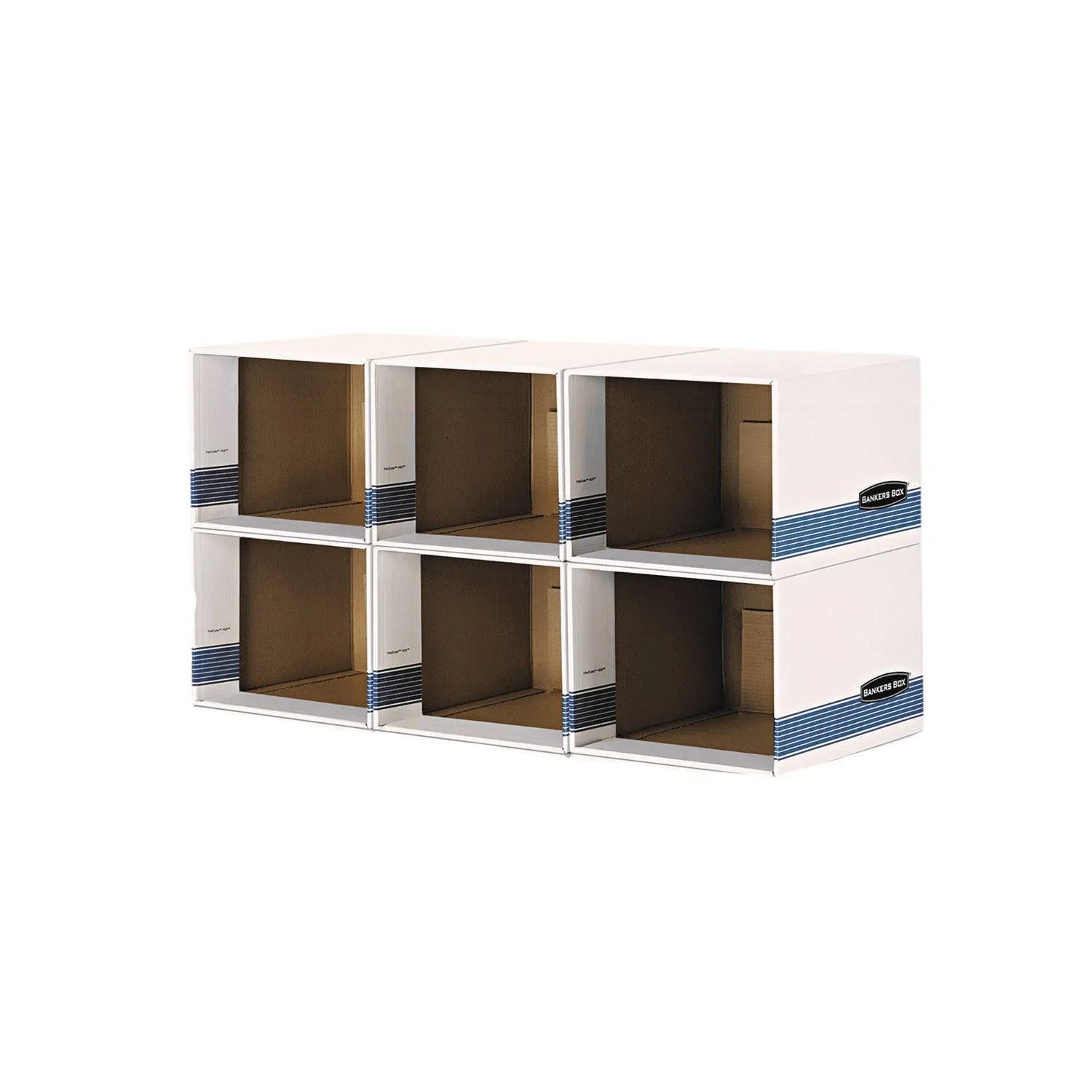 Bankers Box® File/cube Box Shell, Legal/letter, 23.75 X 19.75, White/blue, 6/carton