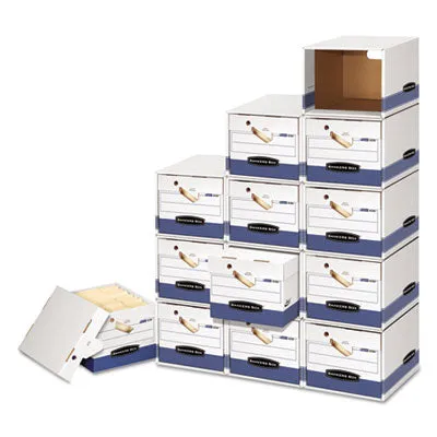 Bankers Box® File/cube Box Shell, Legal/letter, 23.75 X 19.75, White/blue, 6/carton
