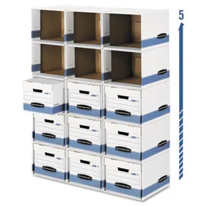 Bankers Box® File/cube Box Shell, Legal/letter, 23.75 X 19.75, White/blue, 6/carton