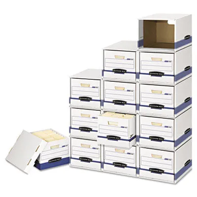 Bankers Box® File/cube Box Shell, Legal/letter, 23.75 X 19.75, White/blue, 6/carton