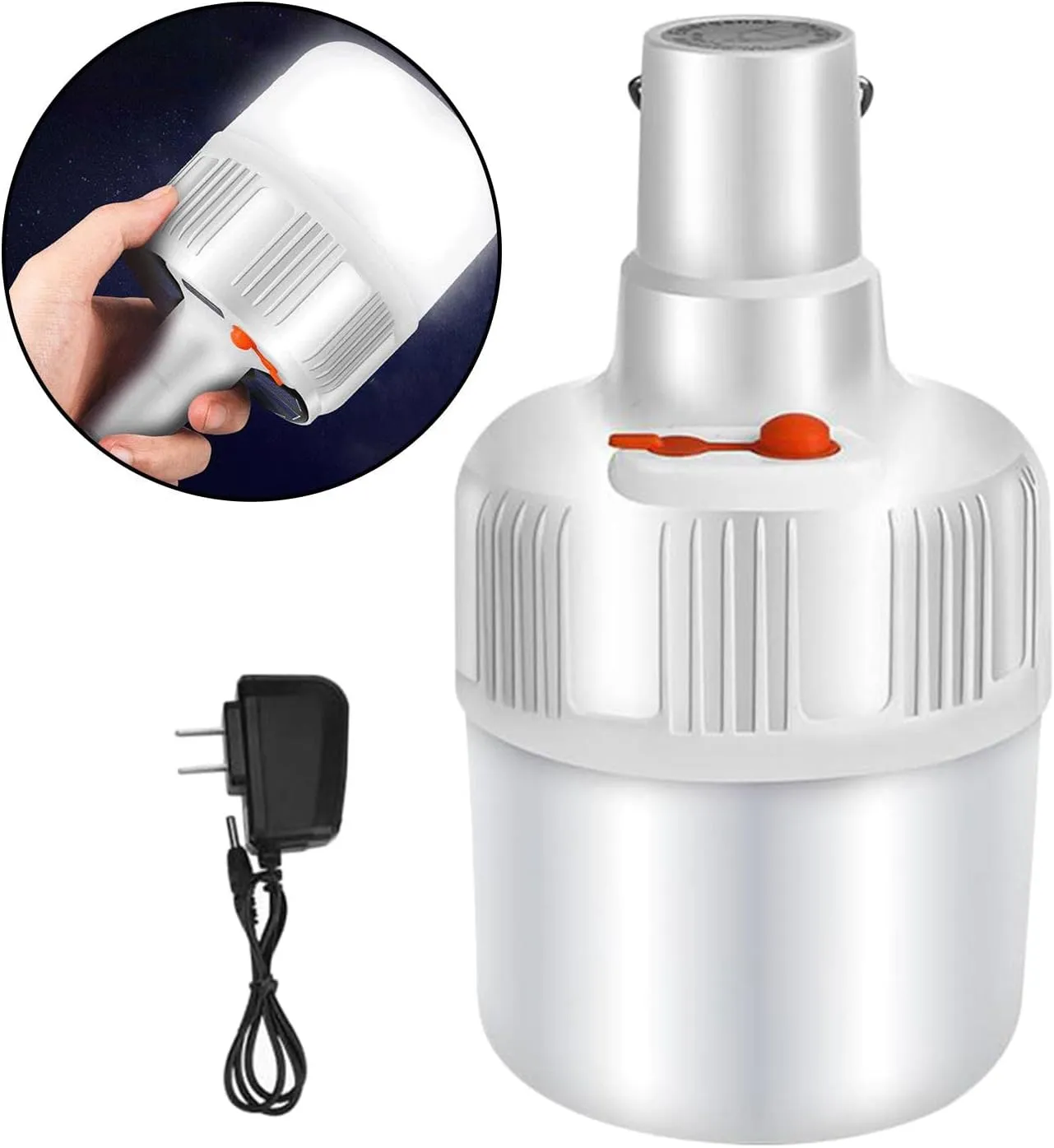 barenx Portable LED Camping Lantern Rechargeable, Waterproof Emergency LED Light with Hanging Hook - US Adapter
