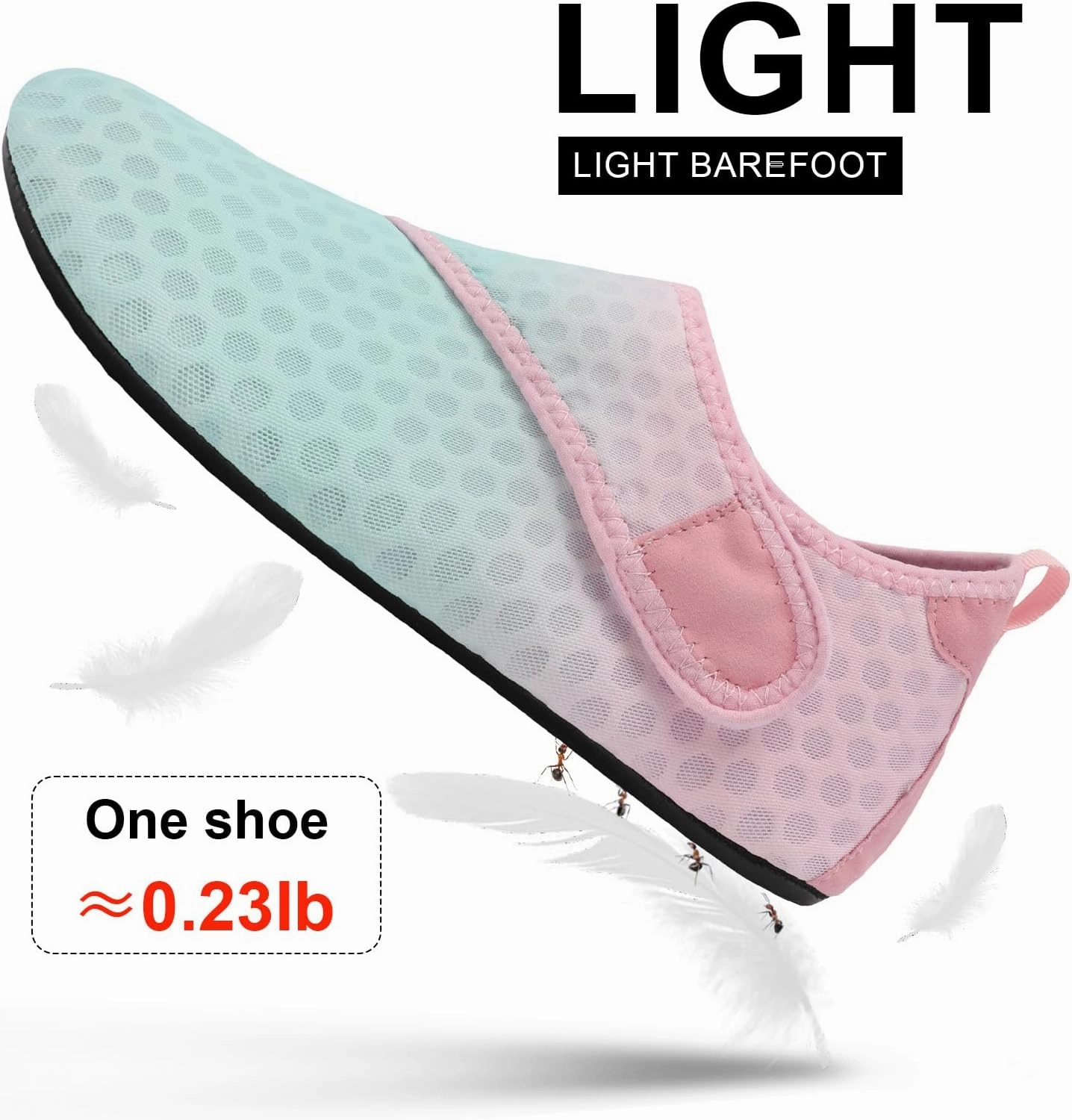 BARERUN Barefoot Water Shoes for Women Men Quick-Dry Aqua Socks for Swim Beach Pool Surf Yoga Boat Travel Non Slip Indoor Outdoor Walking Shoes