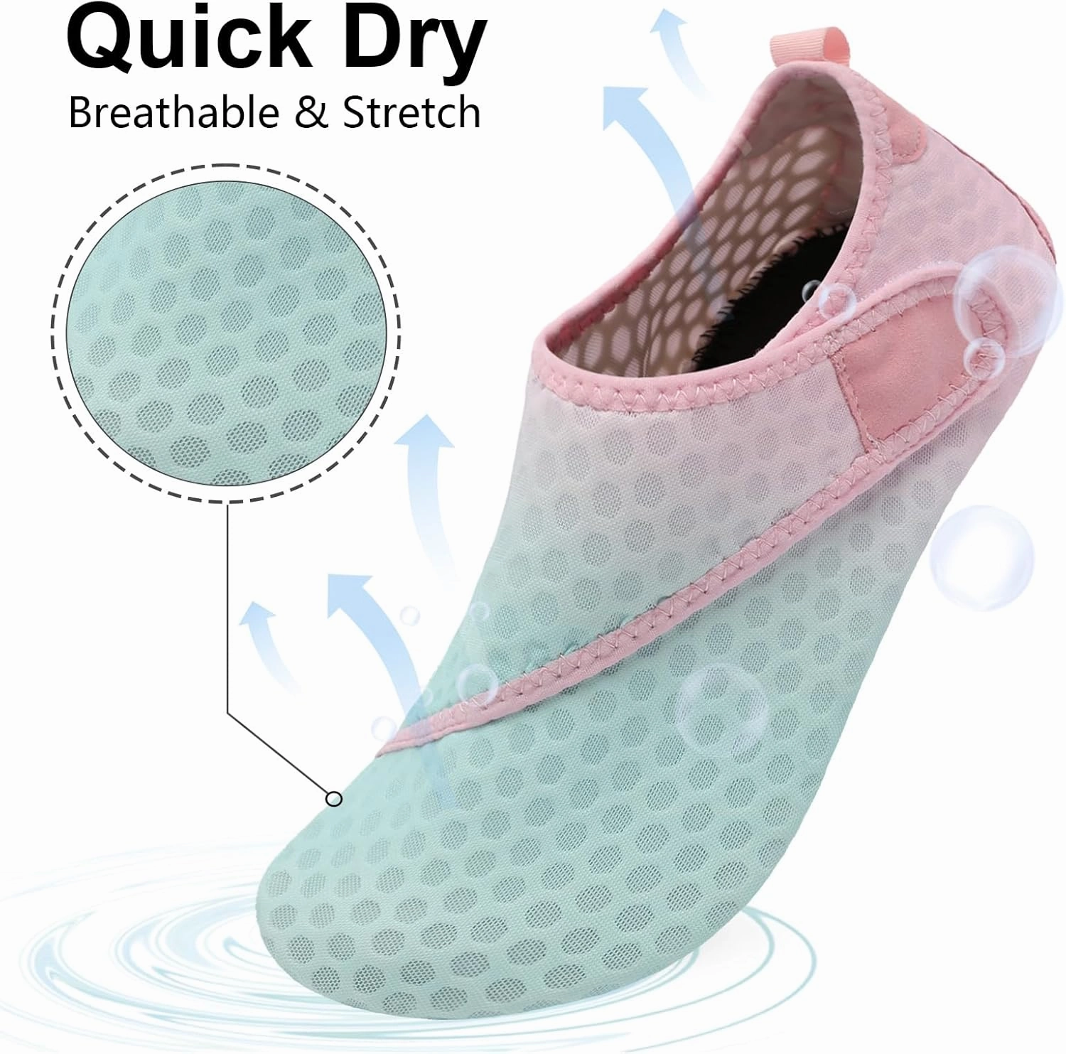 BARERUN Barefoot Water Shoes for Women Men Quick-Dry Aqua Socks for Swim Beach Pool Surf Yoga Boat Travel Non Slip Indoor Outdoor Walking Shoes