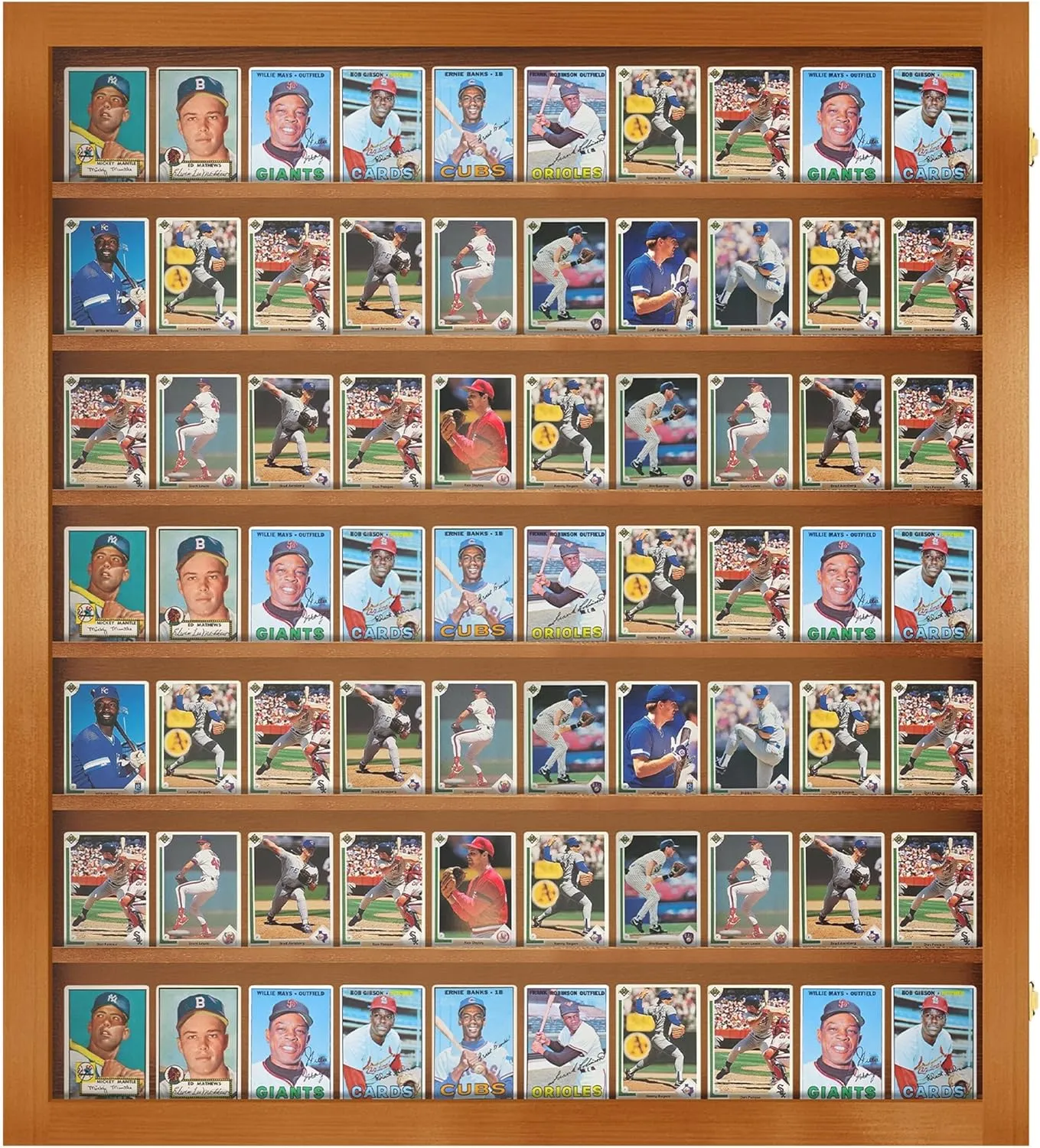 Baseball & Sports Card Display - Lockable Case for 70 Ungraded Cards with UV Protection