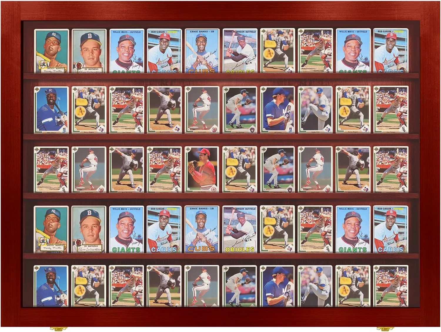 Baseball Card Display Case - Sports Card Display Frame Lockable - 50 Ungraded Cards Case with UV Protection, Pokemon Card Display for Football & Basketball | Trading Card Display