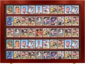 Baseball Card Display Case - Sports Card Display Frame Lockable - 50 Ungraded Cards Case with UV Protection, Pokemon Card Display for Football & Basketball | Trading Card Display