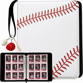 Baseball Cards Binder with an Original Keychain, Baseball Binder with Pages Made of Polypropylene, Sports Card Binder PU leather, Trading Card Binder 900 Pockets, Collectible Card Holder.