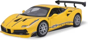 Bburago 18-26307 Ferrari Racing 488 Challenge 1:24 Scale Die-Cast Collectible Car, Yellow