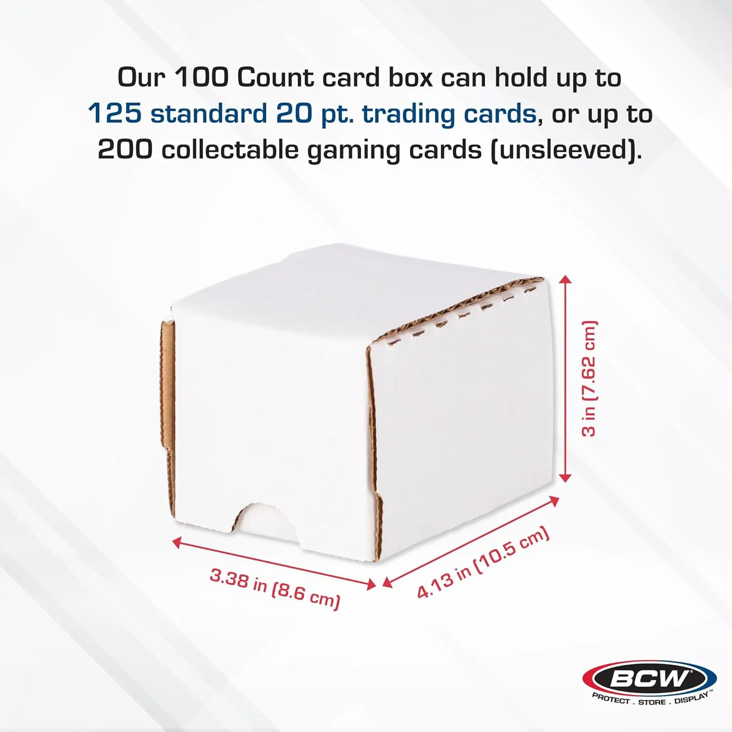 BCW 100-Count Trading Card Storage Box | Cardboard Organizer for Baseball, Basketball, Football, MTG, and Pokemon Cards | Assembly Required | 10 Pack