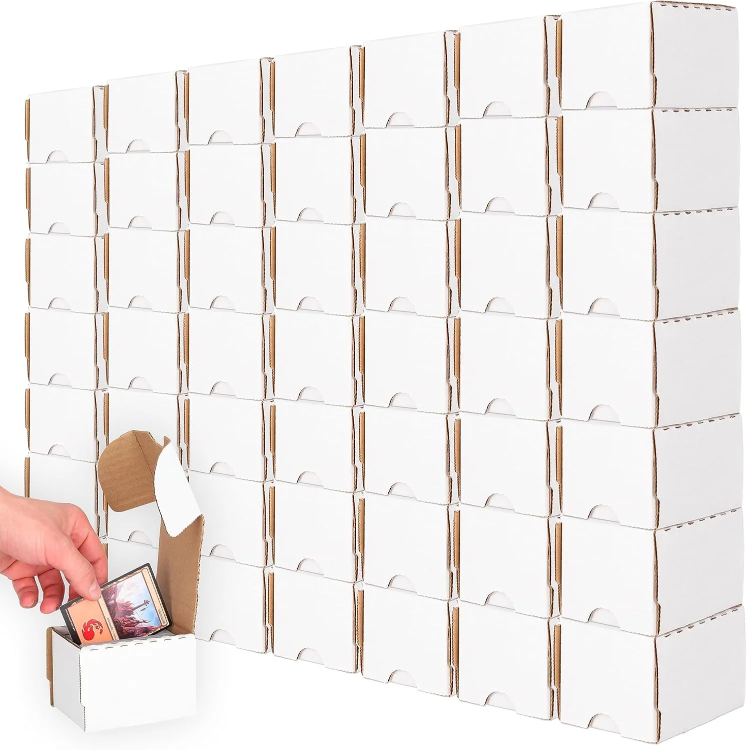 BCW 100-Count Trading Card Storage Box | Cardboard Organizer for Baseball, Basketball, Football, MTG, and Pokemon Cards | Assembly Required | 10 Pack