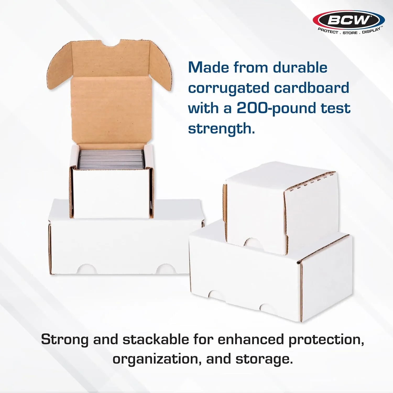 BCW 300 Count Trading Card Storage Box -10ct | Cardboard Organizer for Baseball, Basketball, Football Cards, MTG, Pokemon | Card Game Storage & Protection | Card Storage Box | Assembly Required